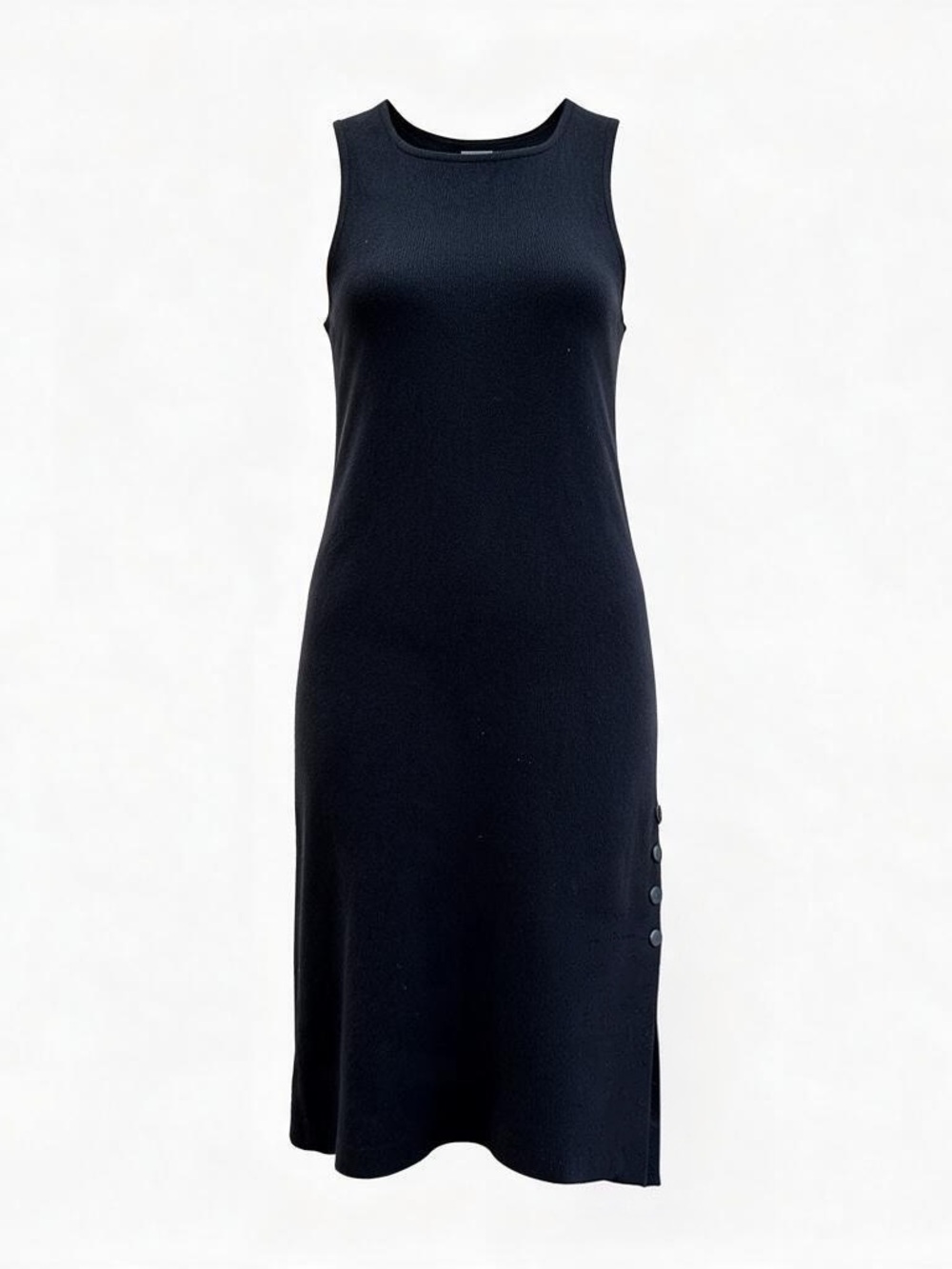 Worthington Black Sleeveless Midi Shift Dress
